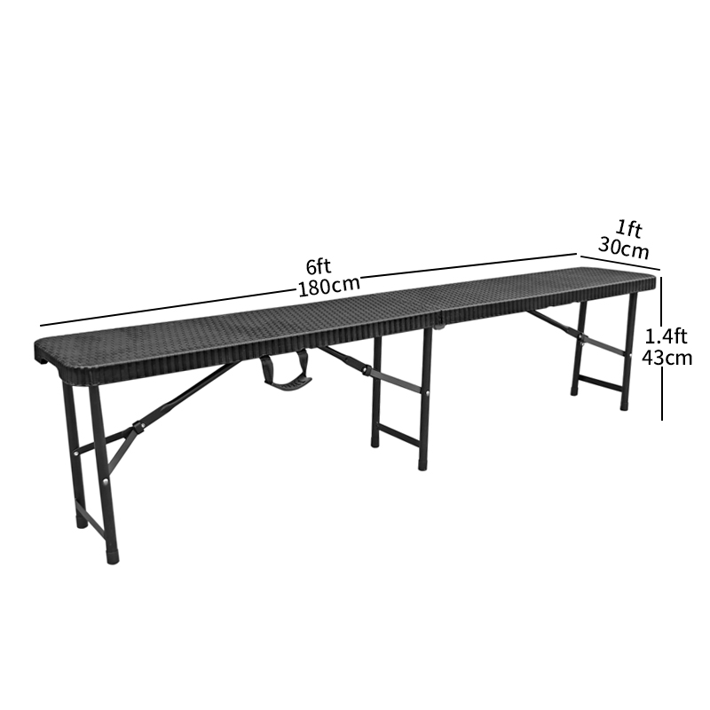 DS-ZD180R 6 FT FOLD IN HALF BENCH- (Rattan Design)