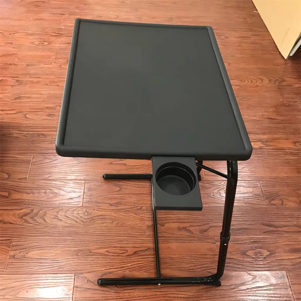 Tray Table With Built-in Cupholder Adjustable Folding Table